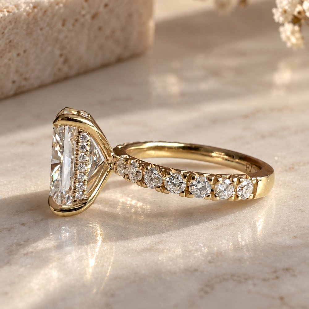 READY TO SHIP - Serena 5.02ct Elongated Cushion Cut Lab Diamond Ring