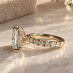 READY TO SHIP - Serena 5.02ct Elongated Cushion Cut Lab Diamond Ring