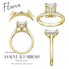 Flavia 4-4.5ct Radiant Engraved Ring