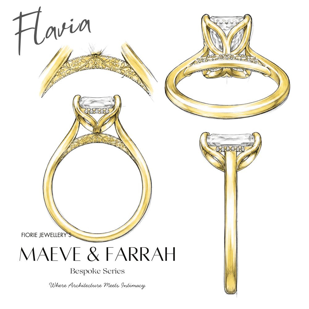 Flavia 4-4.5ct Radiant Engraved Ring