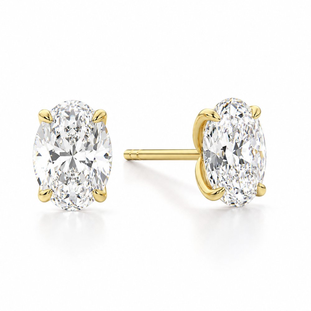 Tara 1CTW Oval Lab Diamond Stud Earrings