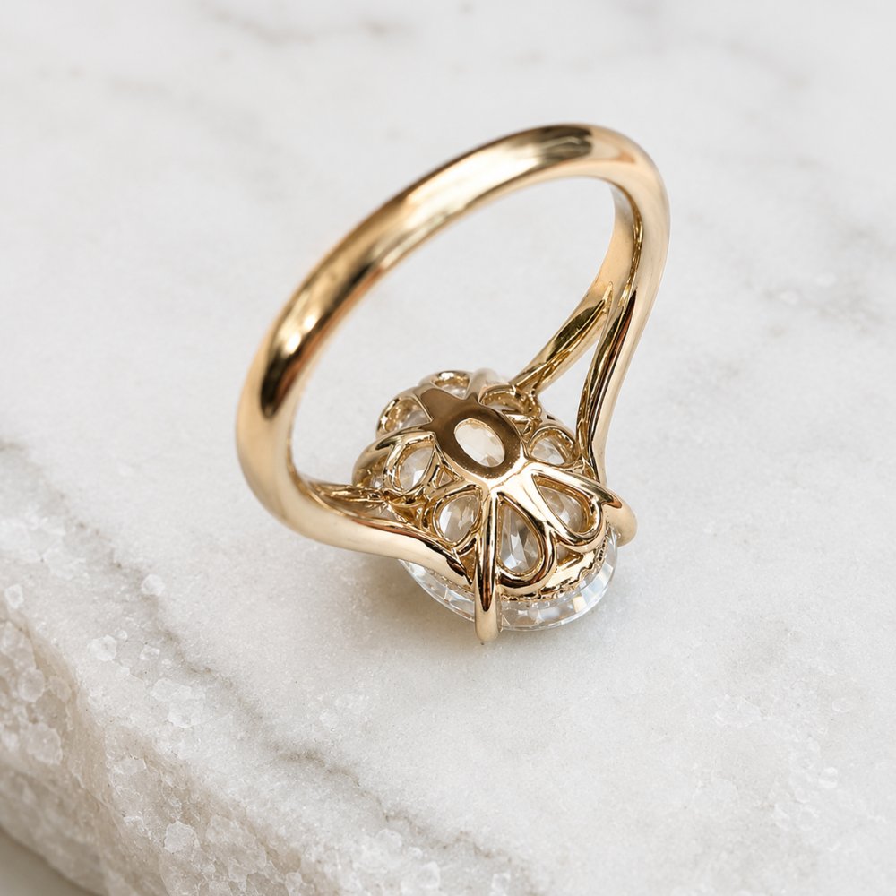 Hailey 4ct Oval Low Set Split Shank Ring