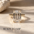 READY TO SHIP - Ellie 3.59ct Emerald Cut Lab Diamond Ring