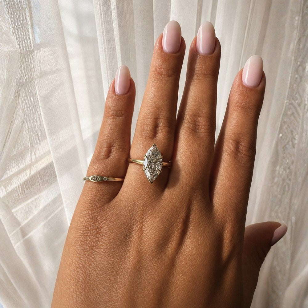 Maeve 3ct Marquise Cut Cathedral Tulip Basket Ring - M&F Series image 2