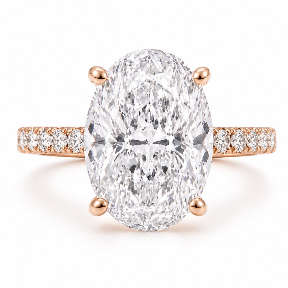 Signature Claire 3.5ct Oval Cut V Prong Pave Ring image 0