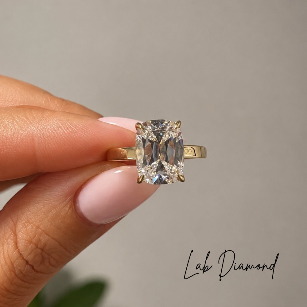Elaria 3ct OMC Cushion Solitaire Ring