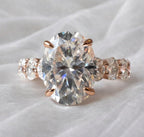 Valentina 6.1CTW Oval Cut Moissanite Engagement Ring - M and F Series image 5