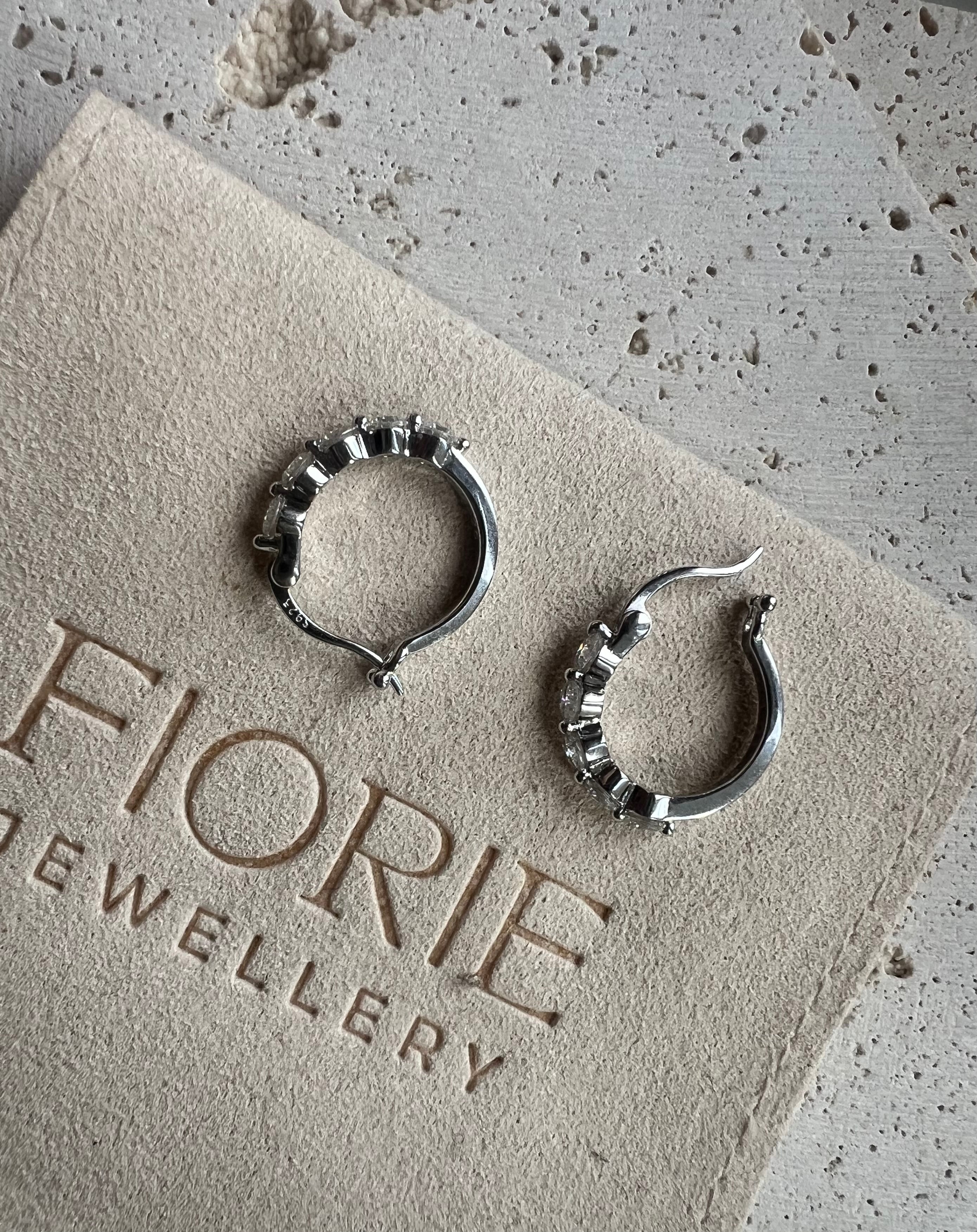 Elkie 1.0cttw Moissanite Huggie Earrings image 5