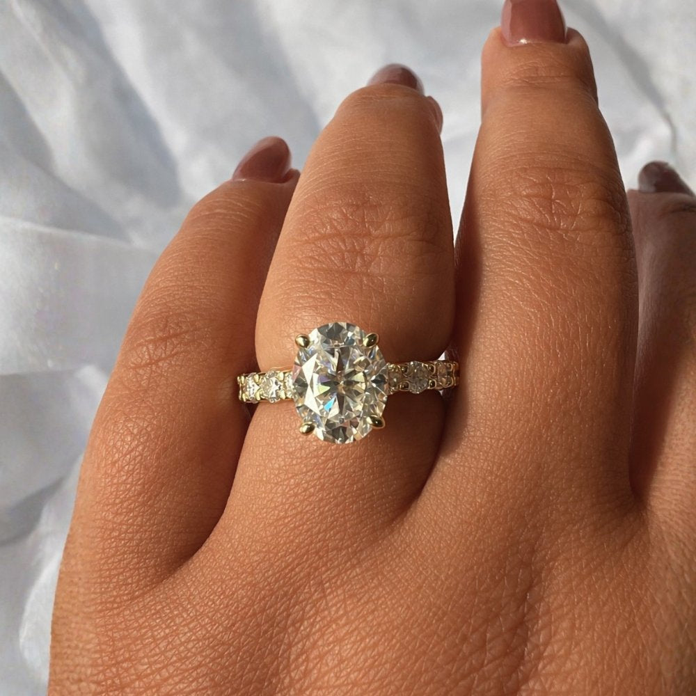 Signature Sophie 4.4CTW Oval Cut Hidden Halo Engagement Ring image 1