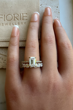 Signature Charlotte Emerald Cut 2-2.5ct Moissanite Ring image 4