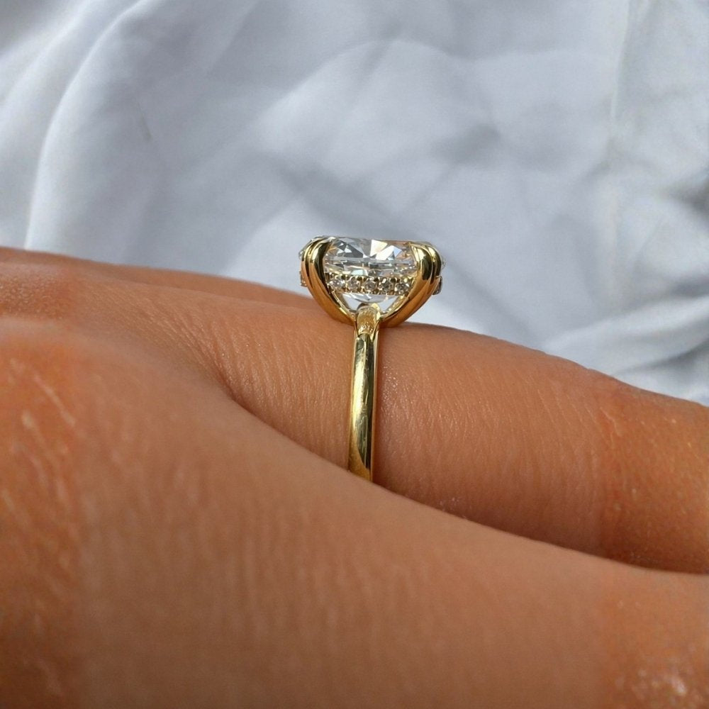 Signature Stevie Oval Cut 2.5ct Hidden Halo Low Set Ring image 2