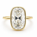 Signature Lola 4ct Elongated Cushion OMC Cut Bezel Set Ring image 0