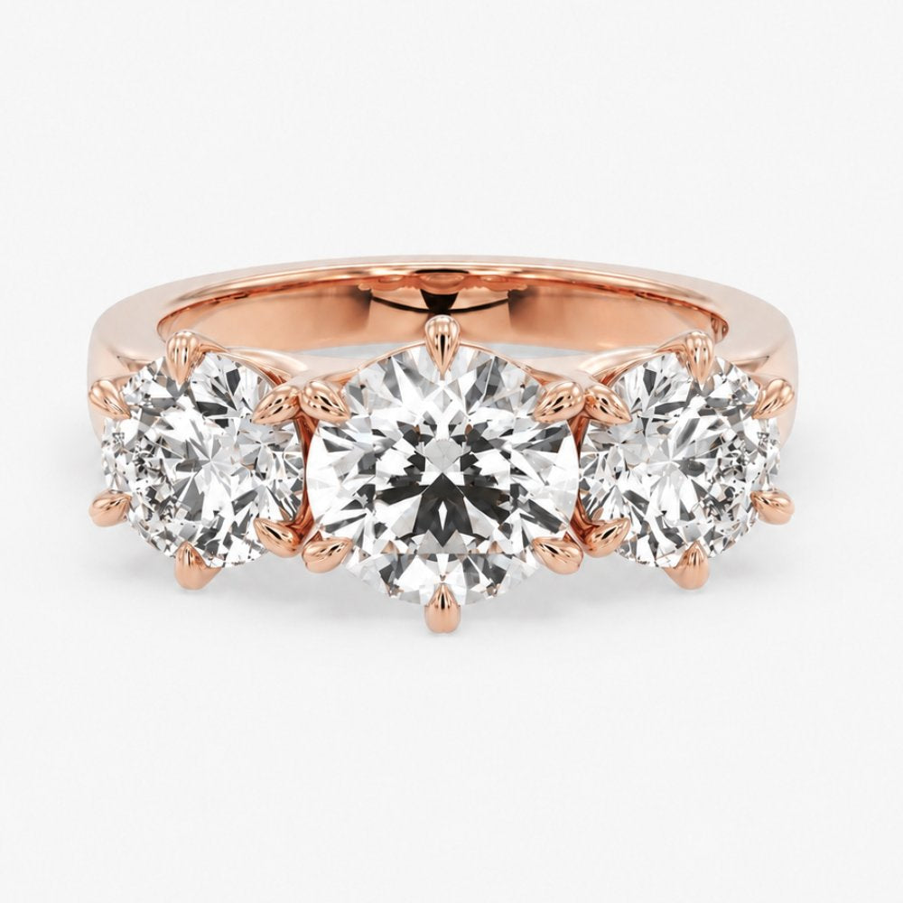 Allie 3CTW Round Cut Trilogy Band - M&F Series image 7