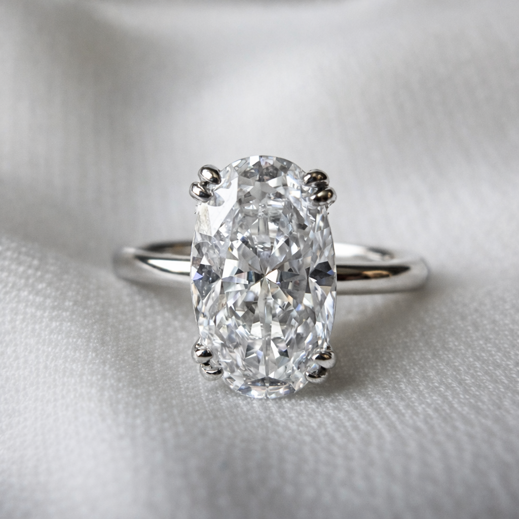 Signature Hannah 4ct Oval Cut Hidden Halo Ring image 3