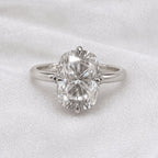 Athena 3ct Elongated Cushion Cut Tulip Setting Ring - M and F Series image 9