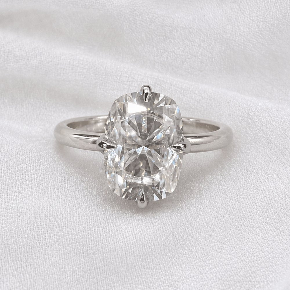 Athena 3ct Elongated Cushion Cut Tulip Setting Ring - M and F Series image 9