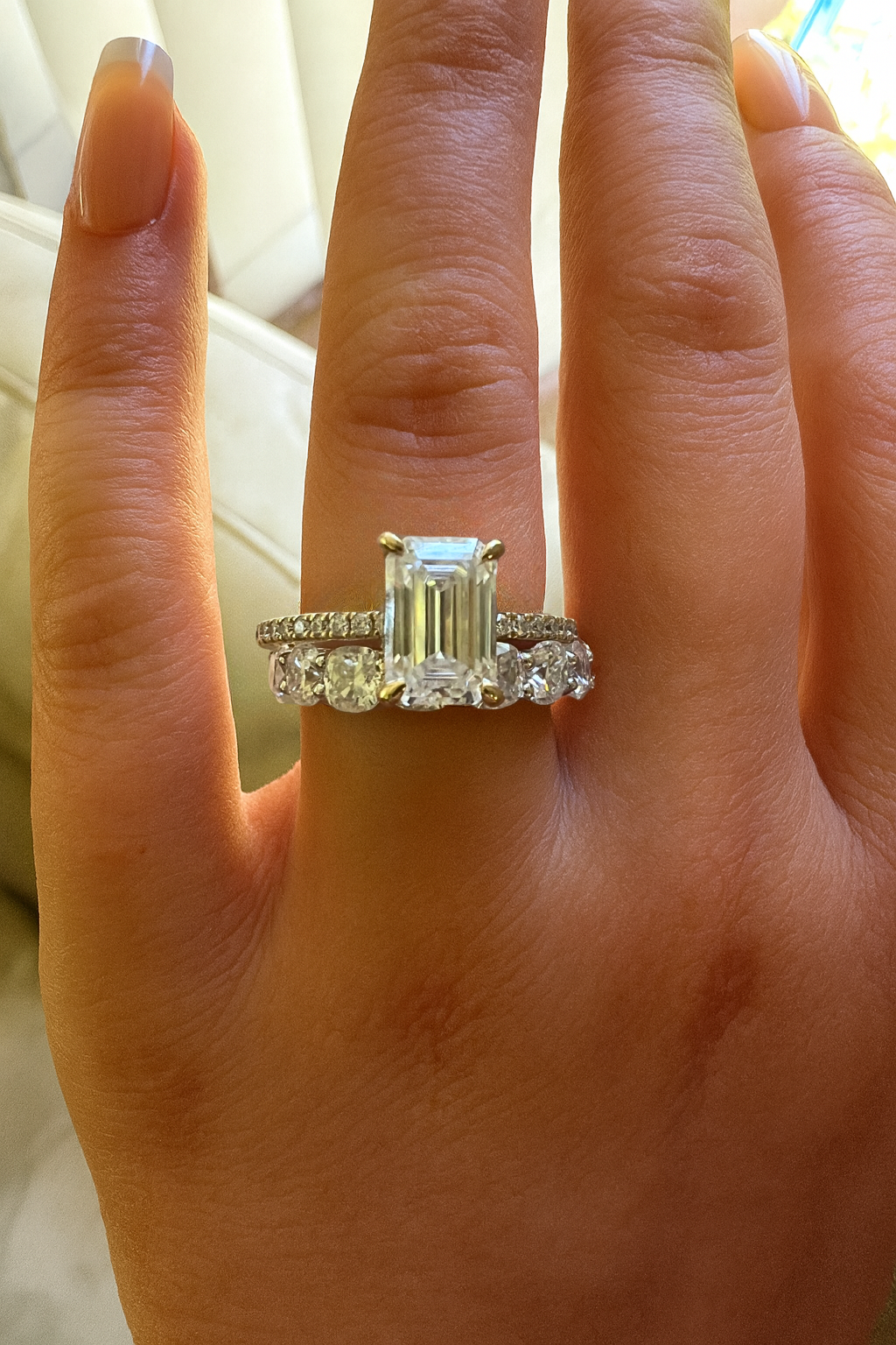 Signature Claudia 4mm Cushion Cut Moissanite Band image 8