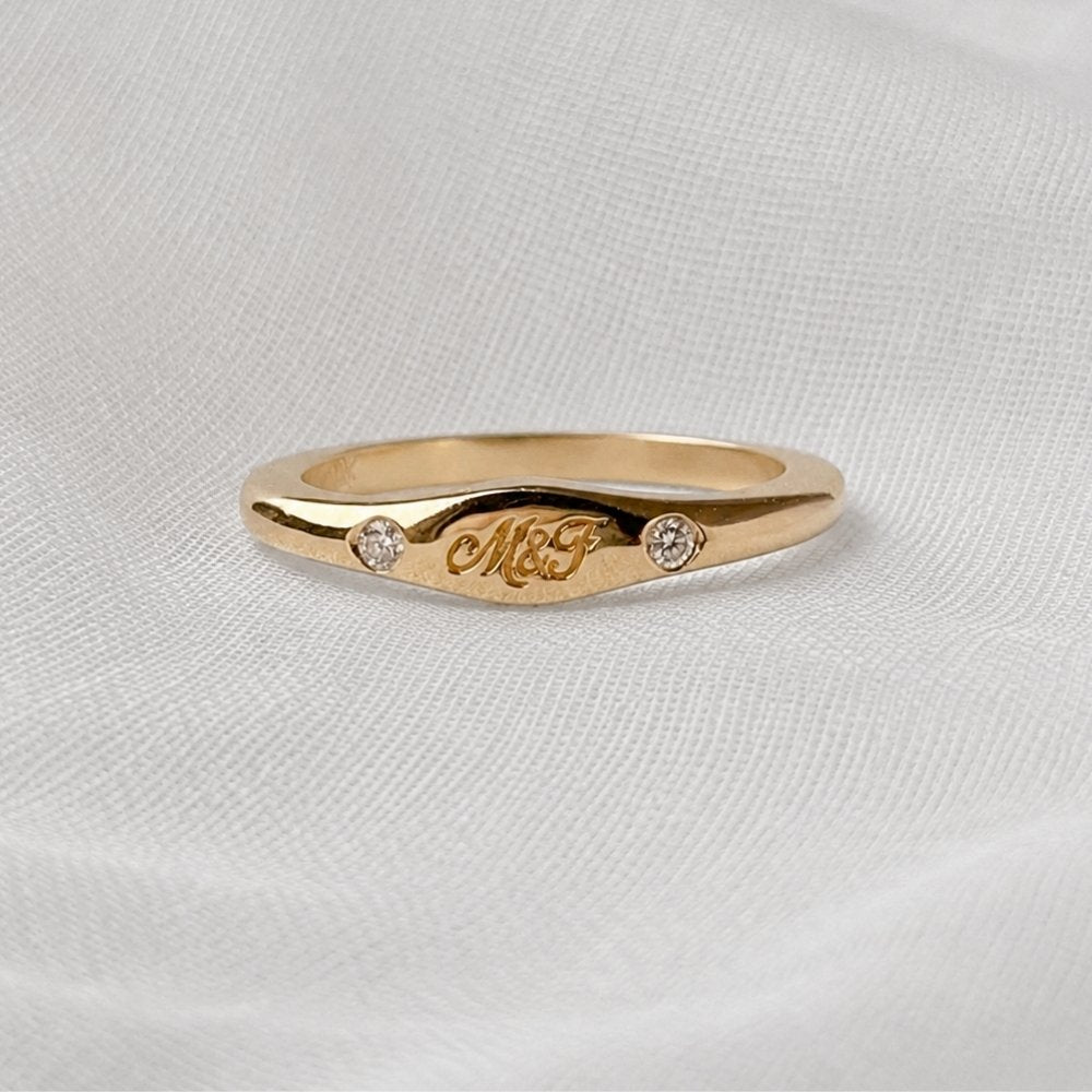 Signature Birthstone Signet Pinky Ring image 2