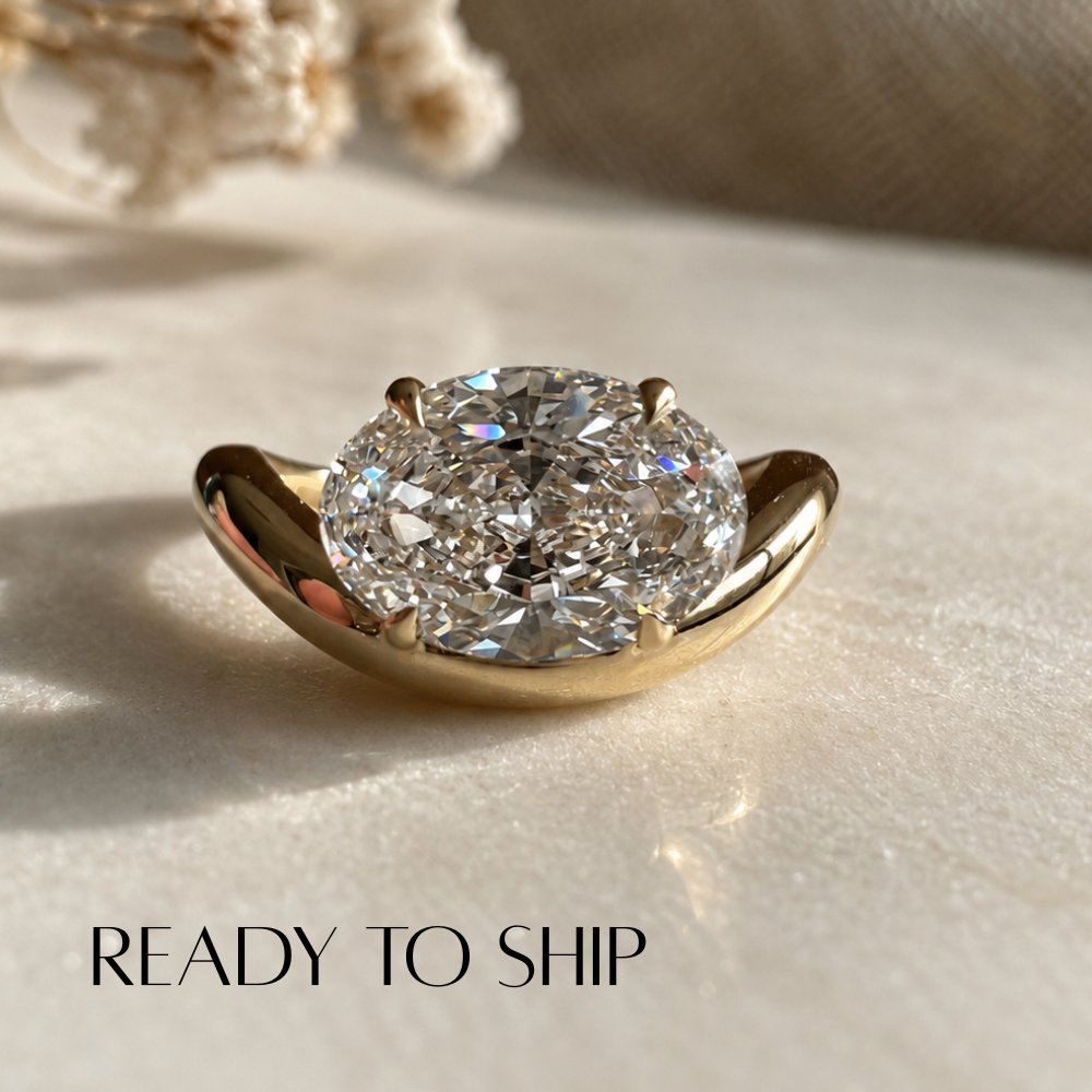 READY TO SHIP - Olive 2.32ct Oval Lab Diamond Contour Ring