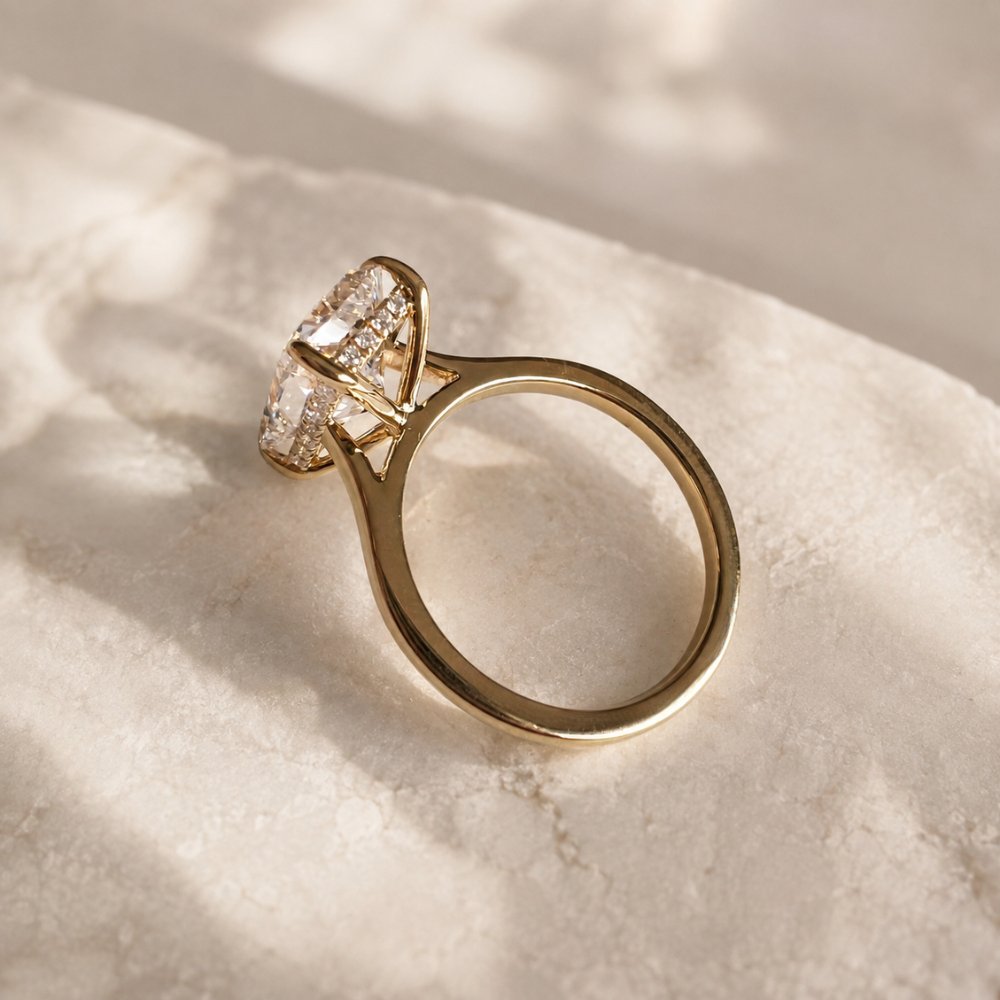 Riley 4ct Radiant Cathedral Ring