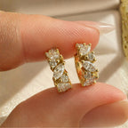 Natty 0.8CTW Marquise and Round Lab Diamond Huggie Earrings