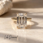 Ellie 3-3.5ct Emerald Cathedral Ring