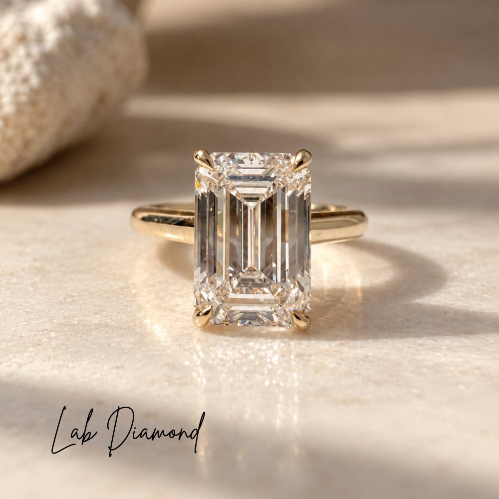 Ellie 3-3.5ct Emerald Cathedral Ring