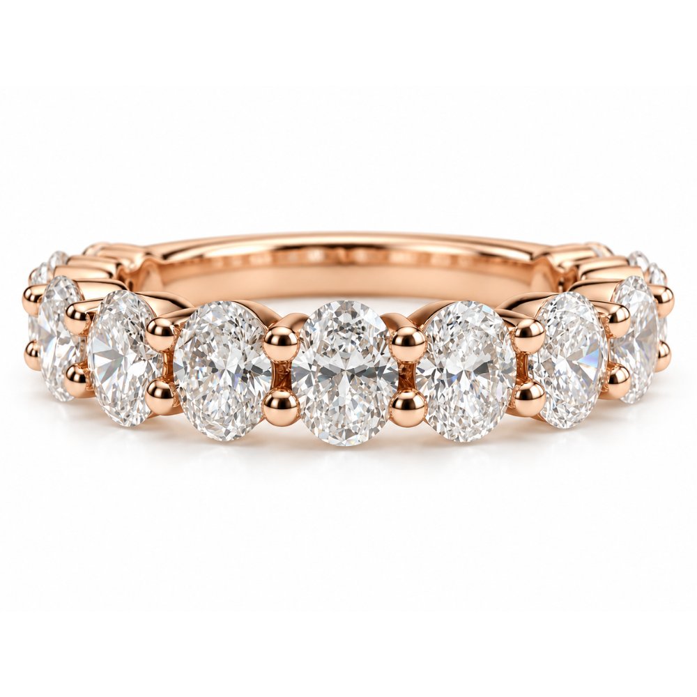 Valentina 2.25CTW Oval 3/4 Eternity Band