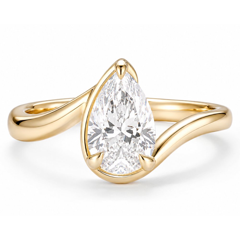 Kay 3ct Pear Contour Ring