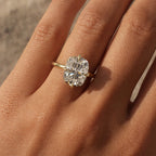 Lizzi 3ct Elongated Cushion Compass Prong Engagement Ring - M and F Series image 1