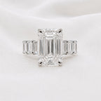 Signature Melody 11CTW Emerald Cut Moissanite Engagement Ring image 2