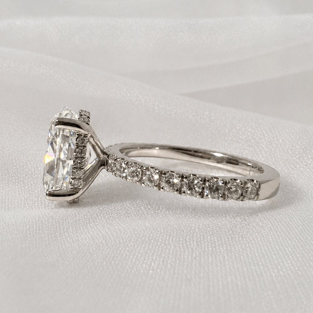 Signature Claire 3.5ct Oval Cut V Prong Pave Ring image 3