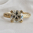 Deborah 2ct Cushion Cut Textured Ring - M and F Series image 2