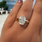 Christina 3ct Elongated Cushion Cut 3mm Wide Ring - M and F Series image 1