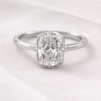Signature Zara 3ct Radiant Cut Georgian Bezel Ring image 4