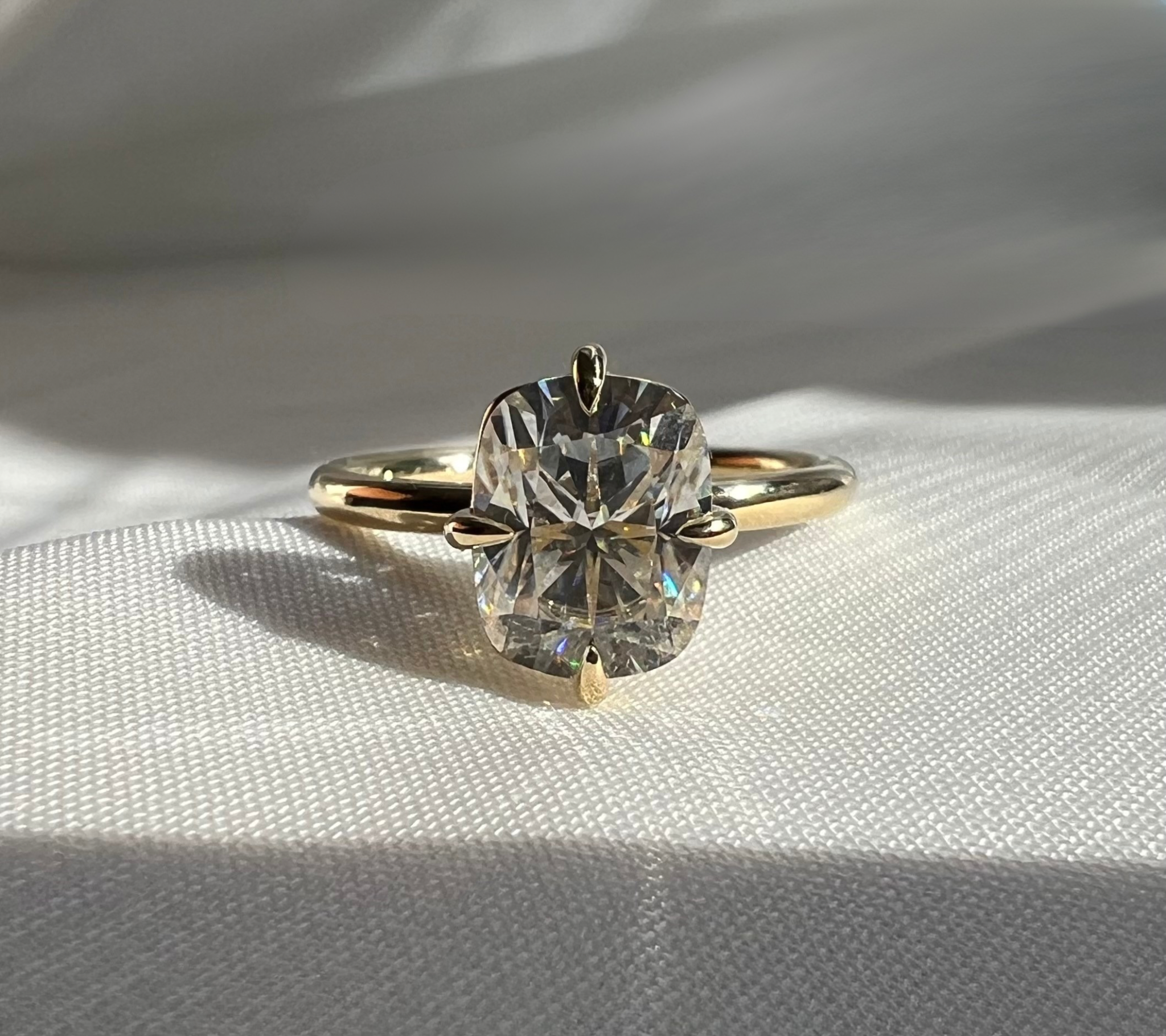 Lizzi 3ct Elongated Cushion Compass Prong Engagement Ring - M and F Series image 2