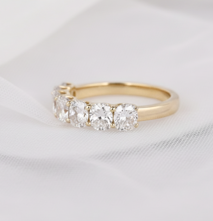 Signature Claudia 4mm Cushion Cut Moissanite Band image 6