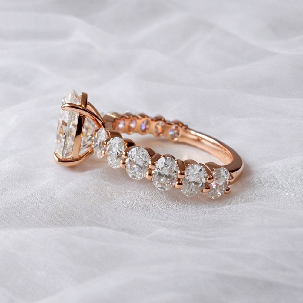 Valentina 6.1CTW Oval Cut Moissanite Engagement Ring - M and F Series image 6
