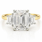 Signature Mia Emerald Cut Two Tone Trilogy 3.5-4ct Ring image 0