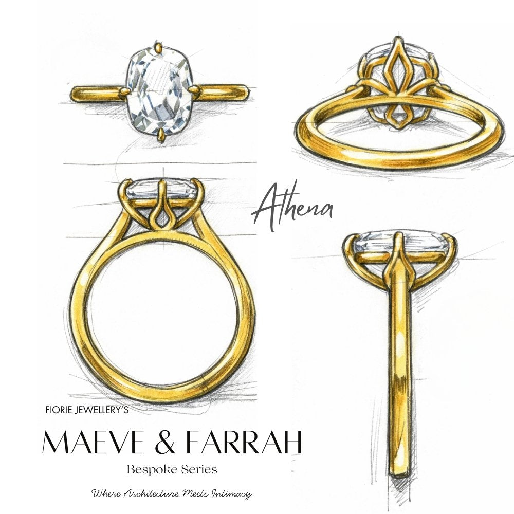 Athena 3ct Elongated Cushion Cut Tulip Setting Ring - M and F Series image 11