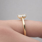 Athena 3ct Elongated Cushion Cut Tulip Setting Ring - M and F Series image 2