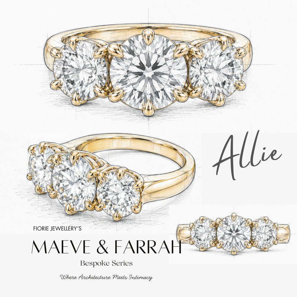 Allie 3CTW Round Cut Trilogy Band - M&F Series image 9