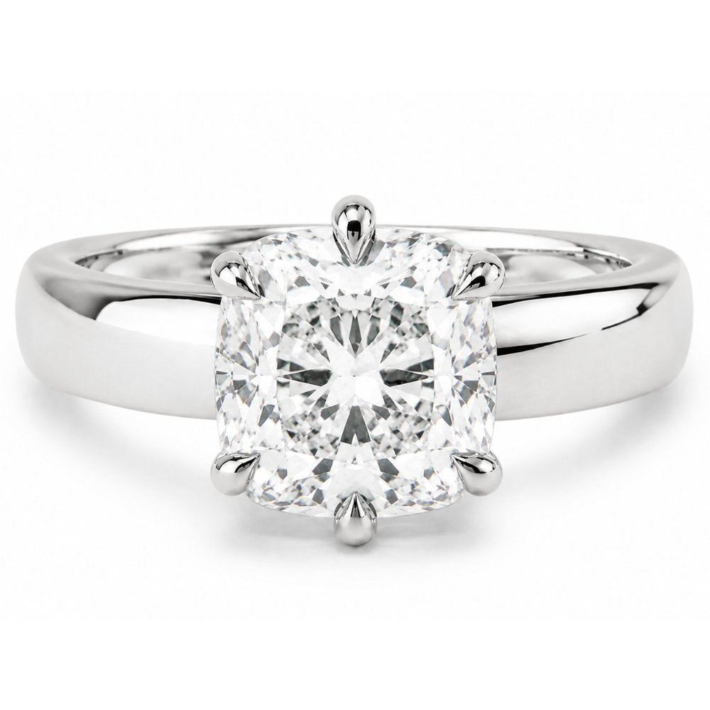 Signature Cressida 3ct Cushion Cut 5mm Wide Band Ring image 3