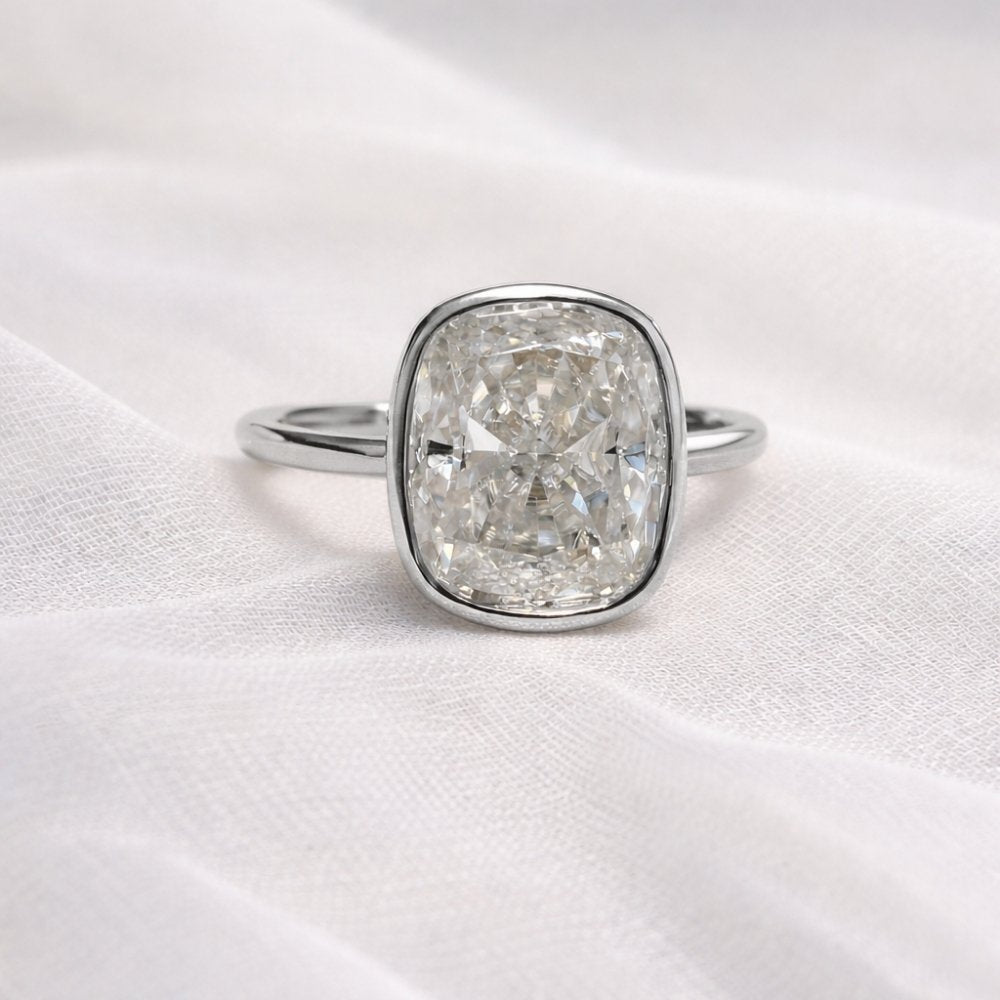 Signature Jasmine 3ct Elongated Cushion Cut Bezel Set Ring image 10