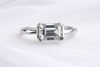 Signature Rio East West Half Bezel Emerald Cut 1.5ct Ring image 3