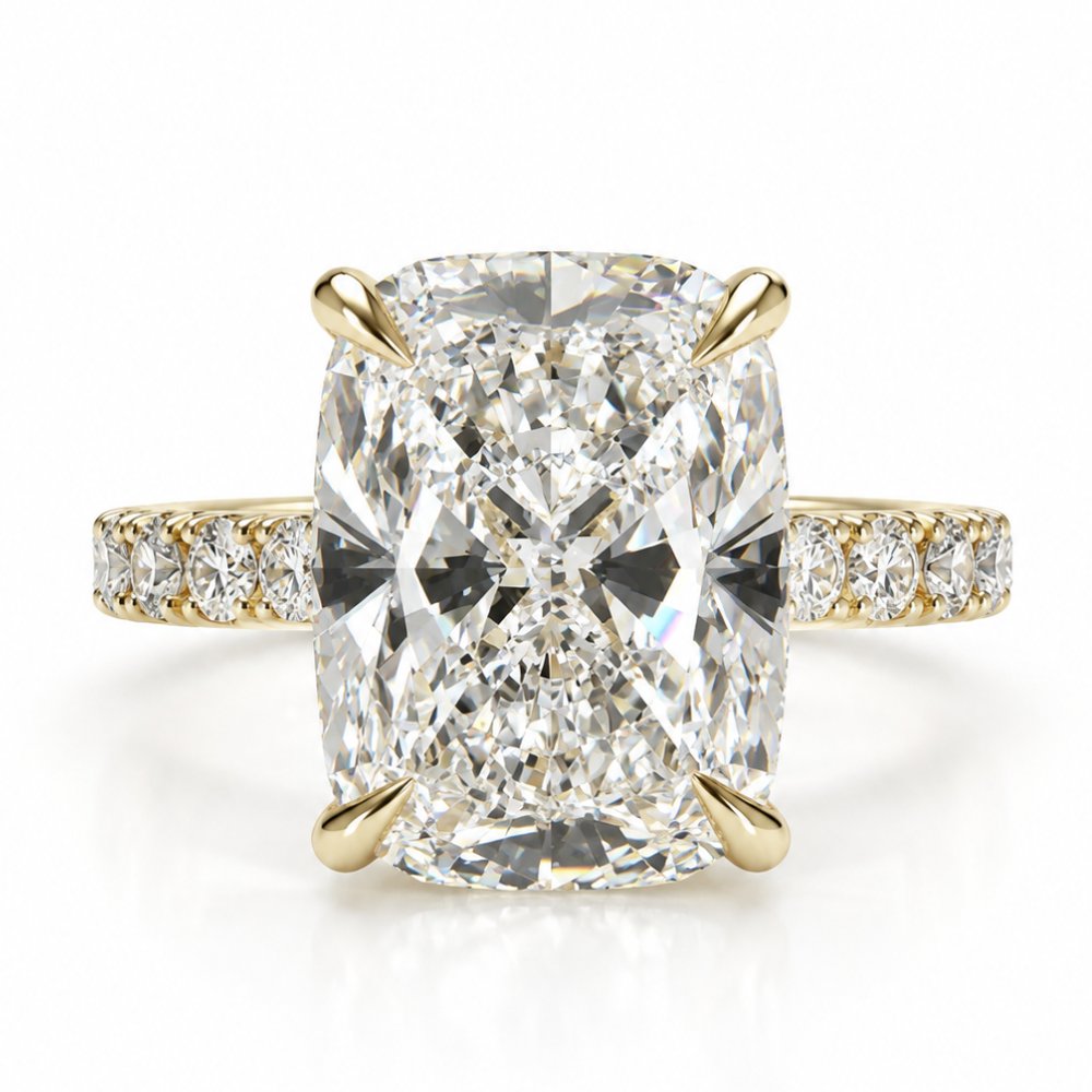 Serena 5ct Elongated Cushion Pave Ring