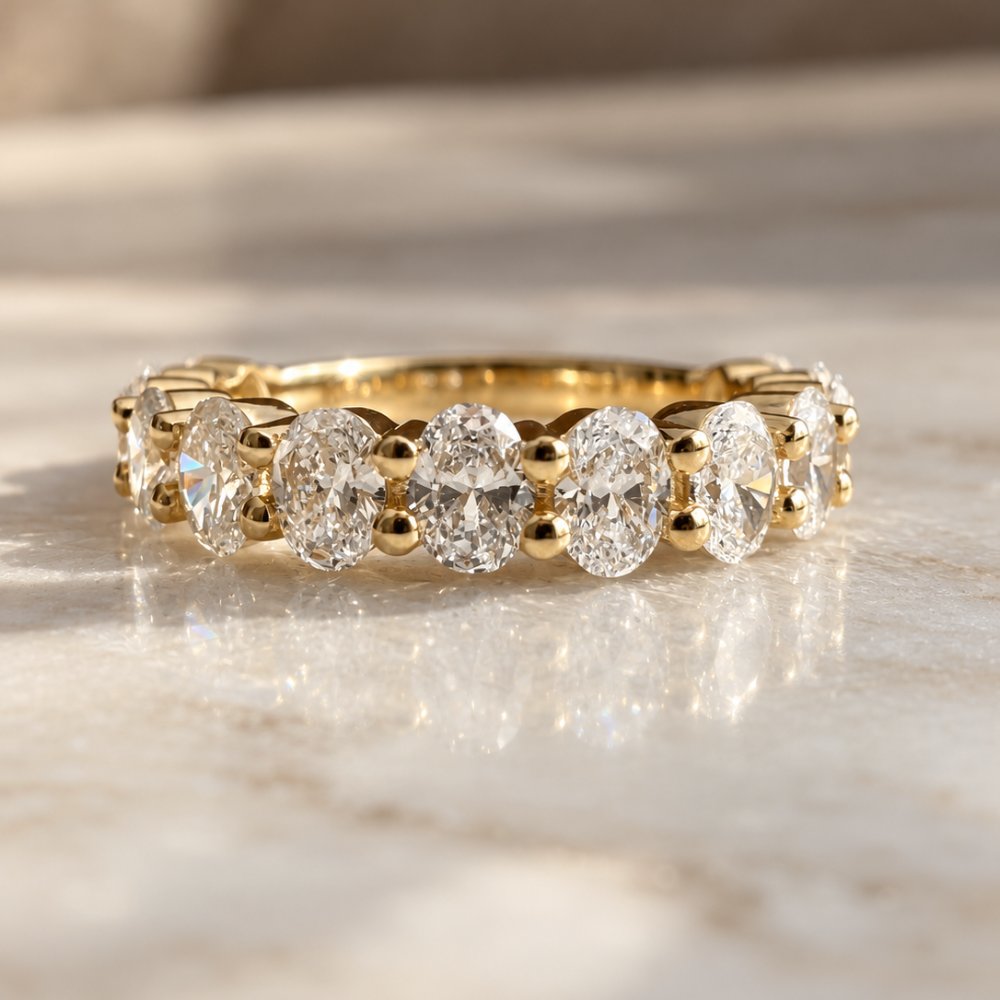 Valentina 2.25CTW Oval 3/4 Eternity Band
