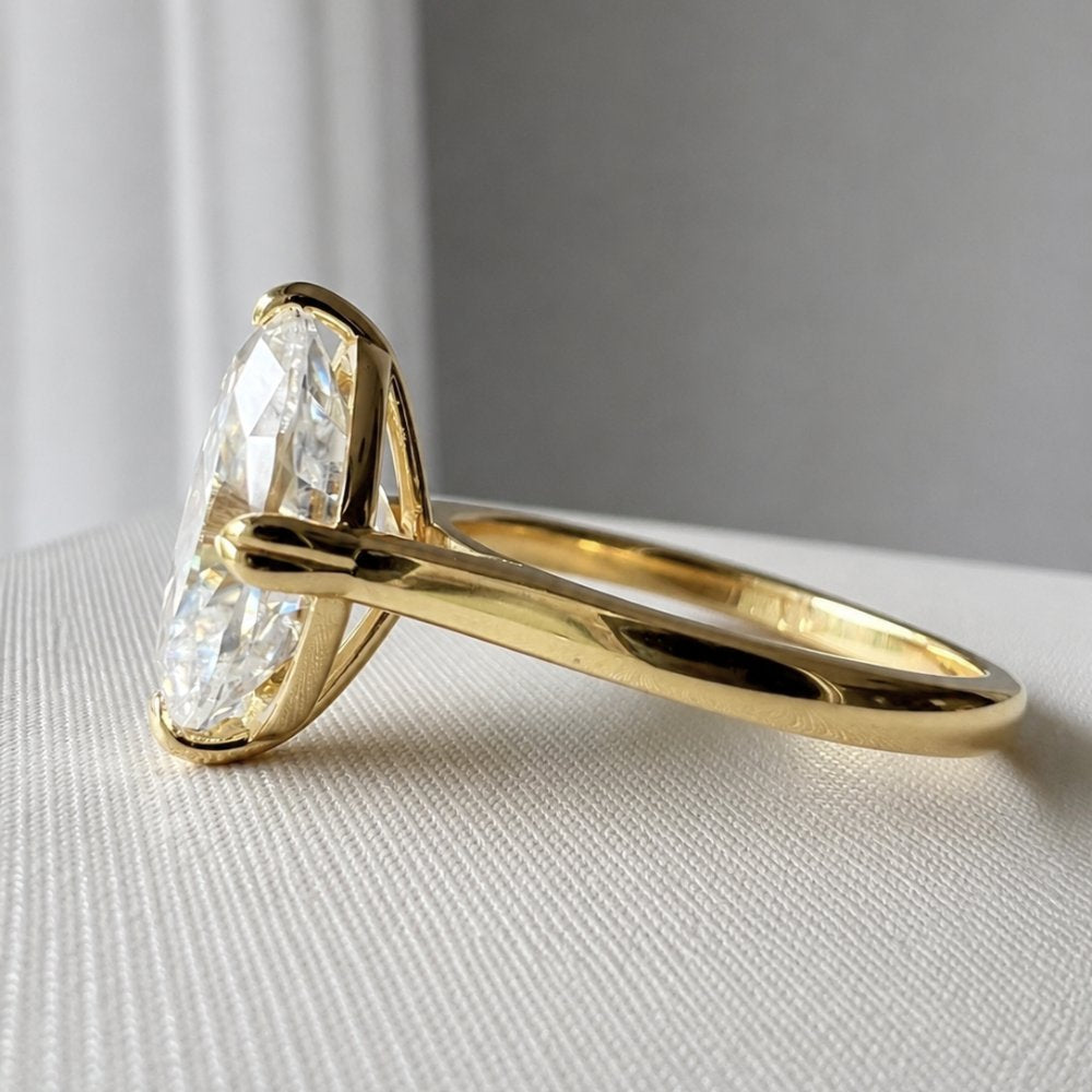 Olivia 4ct Oval Cut Compass Set Solitaire Ring