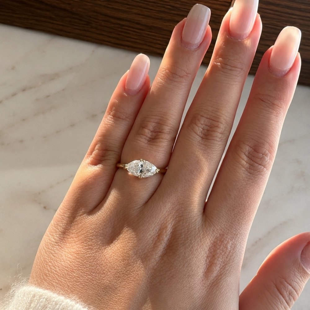 Macey 2ct Marquise East West Ring