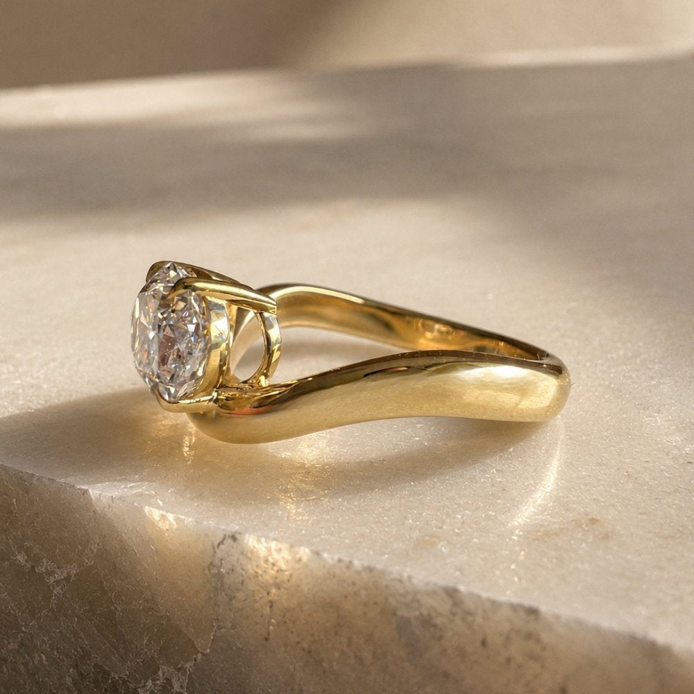 READY TO SHIP - Olive 2.32ct Oval Lab Diamond Contour Ring